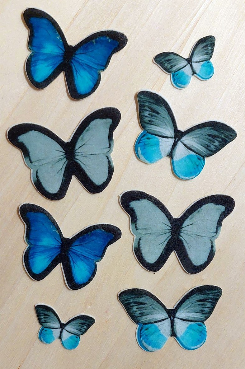 Motýle farebné V (sada 8ks)