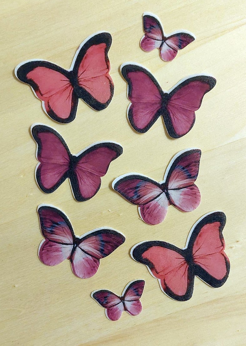 Motýle farebné VIII fialové(sada 8ks) 