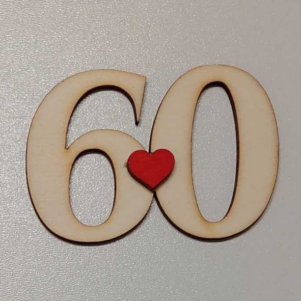 číslo 60 srdce