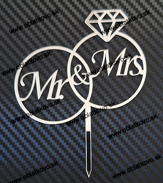 Obrúčky Mr & Mrs zrkadlový plast